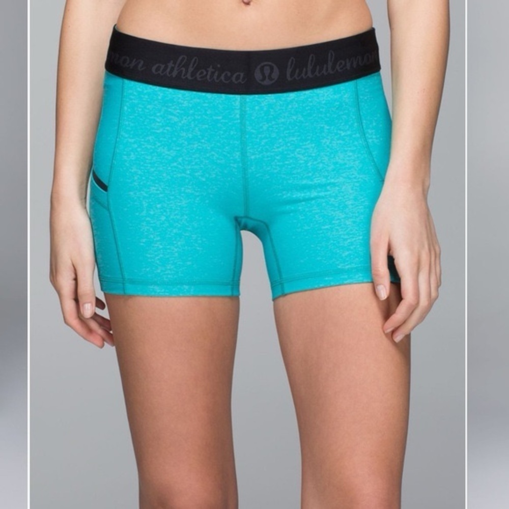 Rare Lululemon What The Sport Short Heathered Blue